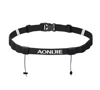 Azarxis Race Number Bib Belt with 6 Storage Gel Loops Adjustable Elastic Webbing for Men Women Runners Running Jogging Triathlon Marathon Trail Race Cycling (Black)
