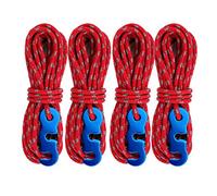 Azarxis Reflective Guy Ropes 3mm Guylines 4m / 13ft Tent Camping Cords Lightweight with Heavy Duty Aluminum Line Adjusters Tensioners for Tying Down Tarps Fixing Outdoor Packaging (Red - 4 Pack)