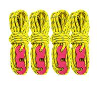 Azarxis Reflective Guy Ropes 3mm Guylines 4m / 13ft Tent Camping Cords Lightweight with Heavy Duty Aluminum Line Adjusters Tensioners for Tying Down Tarps Fixing Outdoor Packaging (Yellow - 4 Pack)