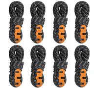Azarxis Reflective Guy Ropes 3mm Guylines 4m / 13ft Tent Camping Cords Lightweight with Heavy Duty Aluminum Line Adjusters Tensioners for Tying Down Tarps Fixing Outdoor Packaging (Black - 8 Pack)