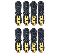 Azarxis Reflective Guy Ropes 3mm Guylines 4m / 13ft Tent Camping Cords Lightweight with Heavy Duty Aluminum Line Adjusters Tensioners for Tying Down Tarps Fixing Outdoor Packaging (Black - 8 Pack)