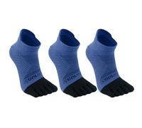 Azarxis Running Athletic Ankle Toe Socks Coolmax for Men Women Lightweight High Performance Five Finger Socks 3 Pairs (UK, Alpha, XL, Regular, Regular, #1 Coolmax - Blue - 3 Pairs)