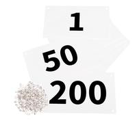 Azarxis Running Bib Competitor Numbers with Safety Pins, Running Numbers 1-100 or 1-200, Tyvek Tearproof & Waterproof 4 x 7 Inches for Marathon Races and Events (Numbers 001-200)