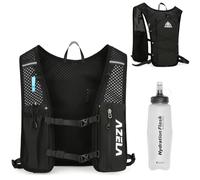 Azarxis Running Water Bottles Flask BPA Free Leakproof Hydration Vest Packs Waist Belt Replacement for Triathlon Marathon Hiking Cycling Climbing Runner (#2 Black (7L) + 350ml White Water Bottle)