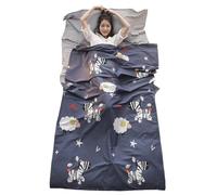 Azarxis Sleeping Bag Liner Camping Sheets Travel Sleep Sack for Camping, Traveling, Hotels, Hostels & Backpacking - Lightweight Portable Adult Single Double Travel Sheet (White & Black, 47.2” X 90.5")