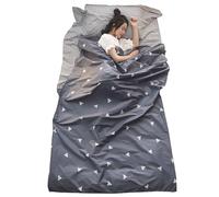 Azarxis Sleeping Bag Liner Camping Sheets Travel Sleep Sack for Camping, Traveling, Hotels, Hostels & Backpacking - Lightweight Portable Adult Single Double Travel Sheet (Grey, 47.2” X 90.5")