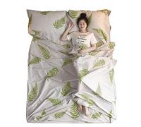 Azarxis Sleeping Bag Liner - Single & Double Size 100% Cotton Travel Sheet with Pillow Slot - Compact Lightweight Sleep Bags Sack for Camping Hiking Hotels Hostels Backpacking (White, 80cm × 210cm)