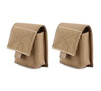 Azarxis Small Tactical Pouch, Molle EDC Pouches Utility Bag Mini Admin Military Belt Pouch (Khaki - 2 Pack)