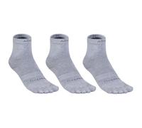 Azarxis Toe Socks Running Socks for Women Men Athletic Five Finger Socks Low Cut Ankle Crew Quarter Sock 2 Pairs (E4109S# Gray, Quarter, S)