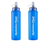 Azarxis TPU Soft Flask 500 mL Running Collapsible Water Bottles Flask BPA-Free for Hydration Pack - Ideal for Running Hiking Cycling Climbing (500 mL - 2 Pack)