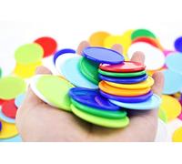 Azatemgo Counters 90 Pcs,Plastic Learning Counter Math Teaching Aids for Kid/Bingo Tokens/Poker chips- Plastic Piece 37mm - 9 Colors