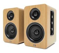 AZATOM Bookshelf Speakers 60W | Bluetooth | 3” Carbon Fibre Drivers & Silk Tweeters | 24bit DAC Built-in | Perfect for Computer Gaming, Vinyl Turntable, HiFi, Home Theatre Equinox M3 (Oak)