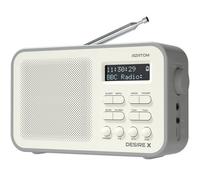 DAB/DAB+ & FM Portable Digital Radio | Simple Controls | Dual Alarms & Sleep Timer | Battery & Mains Powered (4x”AA”) | Bluetooth | Perfect for Home, Office or Outdoors | AZATOM Desire X2 (Grey)