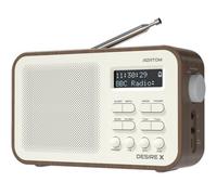 AZATOM Desire X2 DAB/DAB+ FM Digital Radio with Dual Alarm, Portable Design, Battery & Mains Powered, AUX & Headphone Jack, 80 Presets, Sleep Timer (Walnut)