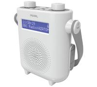 DAB/DAB+ & FM Digital Shower Radio | Bluetooth | IPX5 Water Resistant Technology | Rechargeable Battery | Perfect for Home, Bathroom or Outdoors | AZATOM Pearl (White)