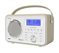 DAB/DAB+ & FM Portable Digital Radio | Leather Design | Bluetooth | Rechargeable Battery | Dual Alarms & Sleep Timer | Perfect for Home, Office or Outdoors | AZATOM Spitalfields 2 (White)