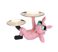 Azazaza Bulldog Storage Sculpture, Resin Cool Dog Bulldog Statue Storage Tray, Bulldog Tray Ornament Key Snack Holder, Modern Art Figurine Home Desktop Decor