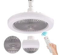 Azazaza Ceiling Fans with Lights, E27 30W Ceiling Fan Light with RC Timing, 3 Speeds 3 Colors (3000-8500K) LED Ceiling Light with Aroma for Bedroom Home Dorm (Grey)