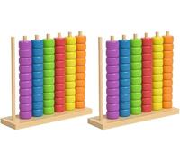 Azazaza Colour Stack Challenge Game, Wooden Color Matching Stacking Puzzle Game with Racks,Rings, Fast Pattern Challenge Ring Stack Puzzle for 2 Players, Competitive Tabletop Brain Teaser (2PCS)