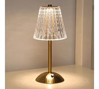 Azazaza Crystal Table Lamp, 3 Colors Dimmable Bedside Lamps, LED Diamond Crystal Lamp, USB Rechargeable Touch Lamps Small Table Lamp, Nightstand Lamp for Bedroom Bar Restaurant (A)