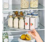 Azazaza Lazy Susan Cupboard Organiser, 13.8 * 10.2In Rotating Storage Rack, Durable Fridge Organisers with Heart Base, Turntable Storage for Kitchen Cabinet Pantry Countertop