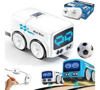 Azazaza Magic Mini Rc Bus, Remote Control Car with LED Expression Lights & Automatic Follow Mode, Automatic Avoidance Patrol Line Driving, Toy Bus for Toddlers Boys Girls 6 7 8 9 (White)