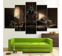 AZBESCZ Modern large canvas wall art 5 Piece Canvas Art Wall Decor Poster 5 Pieces Egyptian Anubis God Canvas Wall Art for Living Room Bedroom Canvas prints Artwork Framed Ready to Hang