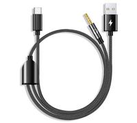 Azddur USB C to 3.5mm Aux Cable, 2 in 1 Car Stereo Headphone Jack Cable With Charging Compatible With iPhone 15/15+/15Pro, Galaxy S23/S22 Ultra/S22/S21/S21FE/S20, Pixel 7/7Pro/6/6Pro