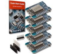 AZDelivery 25 x D1 Mini NodeMCU WiFi Board ESP8266-12F CH340G WLAN ESP8266 Micro USB Lua Module 3.3V 500mA compatible with Arduino Including E-Book!