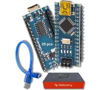 AZDelivery 25 x Mini AZ-Nano V3-Board ATmega328P Micro Controller Board ATmega328 5V 16MHz CH340 with Mini USB Cable, Including E-Book!