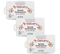 AZDelivery 3 x Capacitor Assortment Ceramic Capacitor Set 1000 Parts 50 Varieties 20 Pieces Each compatible with Arduino including E-Book!