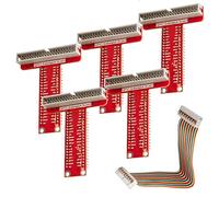AZDelivery 40 Pins GPIO Breakout Board and Compatible Ribbon Cable Compatible with Raspberry Pi (Pack of 5)