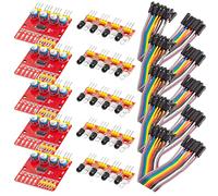 AZDelivery 5 x 4 Channel Infrared Obstacle Sensor Module with Digital Output and Adjustable Sensitivity for Robot Car Obstacle Avoidance PCB with Connecting Cables