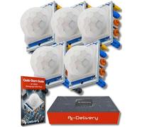 AZDelivery 5 x Compatible with HC-SR501 PIR Infrared Motion Detection Sensor Module compatible with Arduino and Raspberry Pi including E-Book!