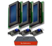 AZDelivery 5 x Compatible with HD44780 2004 4x20 Serial LCD White Character Blue Display Board IIC PCF8574T I2C Adapter Converter Bundle Compatible with Arduino and Raspberry Pi Including E-Book!