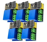 AZDelivery 5 x ESP8266-01S ESP-01S Serial Wireless WLAN WiFi Transceiver Module 80MHz 1MB Flash 5V with ESP8266 Relay Adapter compatible with Arduino Including E-Book!