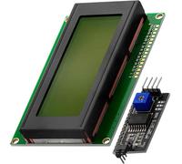 AZDelivery Compatible with HD44780 2004 4x20 Serial LCD Black Character Green Display Board IIC PCF8574T I2C Adapter Converter Bundle Compatible with Arduino and Raspberry Pi Including E-Book!