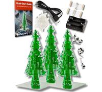 AZDelivery DIY 3D Christmas Tree Electronic Soldering Assemble Kit 7 Colour Flash Circuit LED Including E-Book! (Pack of 5)