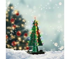 AZDelivery DIY 3D Christmas Tree Electronic Soldering Assemble Kit 7 Colour Flash Circuit LED Including E-Book! (Pack of 5)