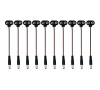 AZDelivery I & T Type 9V Battery Button Connector Cable 2.1x5.5mm Male DC Power Plug Battery Holder Clip 10 Pack (I-T Type) Including E-Book!