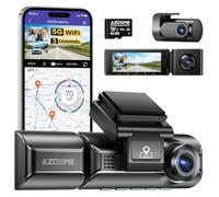 AZDOME 3 Channel Dash Cam 2K+1080P+1080P with 5G Wi-Fi GPS Front Rear and Inside Three Way Triple Car Camera, IR Night Vision, 24H Parking Mode, Super Capacitor, Support 256GB Max(M550Pro-3CH)