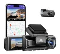 AZDOME 5G WiFi 4K Dash Cam for Car, Free 64GB Card Dash Camera Front and Rear 3.19" IPS Screen, Front and Rear 4K+1080P, 24H Parking Mode IR Night Vision G-Sensor GPS M550 Pro-2CH