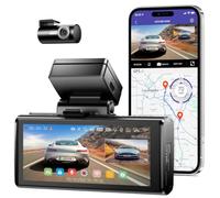 AZDOME M580-4CH 5K 5GHz WiFi Dash Cam Front and Rear, 4 Inch Touchscreen Dash Camera for Cars, Free 64GB Card Dash Camera 4K+1080P GPS WDR Night Vision