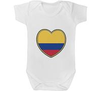 Azeeda 0-3 Month 'Colombia Flag Heart' Baby Grow/Bodysuit (GR00115556)