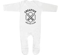 Azeeda 0-3 Month 'Creative Sketch Club Artist Drawing Hobby Des' Baby Romper Jumpsuit/Sleep Suit (SS00112686)