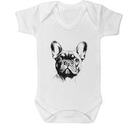 Azeeda 0-3 Month 'French Bulldog' Baby Grow/Bodysuit (GR00124140)