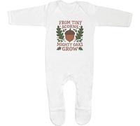 Azeeda 0-3 Month 'From Tiny Acorns Mighty Oaks Grow' Baby Romper Jumpsuit/Sleep Suit (SS00114231)