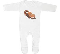 Azeeda 0-3 Month 'Playful Red Panda' Baby Romper Jumpsuit/Sleep Suit (SS00097242)