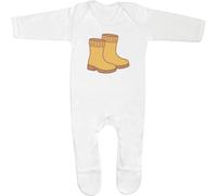 Azeeda 0-3 Month 'Wellington Boots for a Rainy Day' Baby Romper Jumpsuit/Sleep Suit (SS00112566)