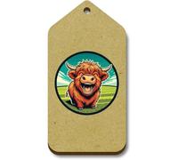 Azeeda 10 x 'Cute Highland Cow Laughing' 66mm x 34mm Gift Tags (TG00154920)